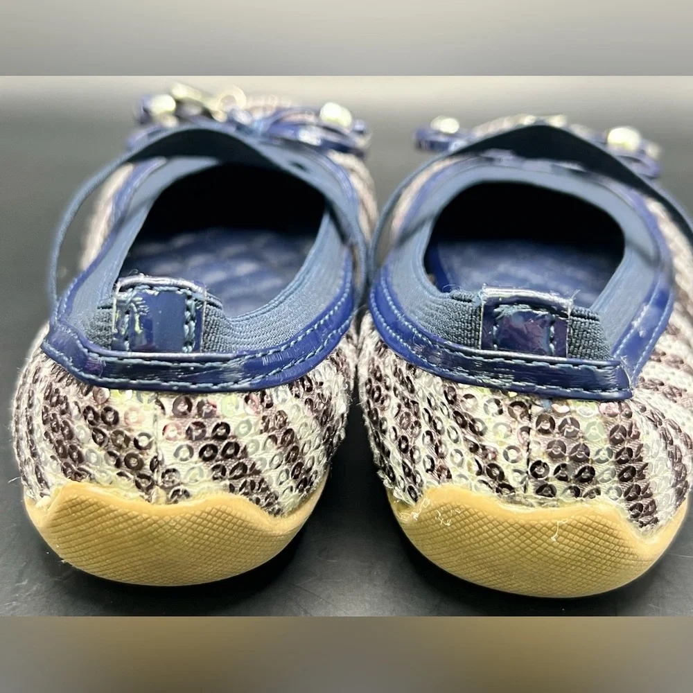 Michael Kors Kids' Sparkling Navy and Silver Flats-‎ Size:9